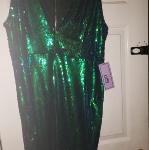 Plus size mermaid sequin party dress